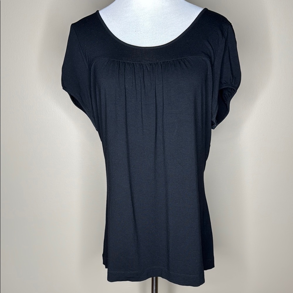 Marks & Spencer womens cap sleeve stretch blouse black size 12.